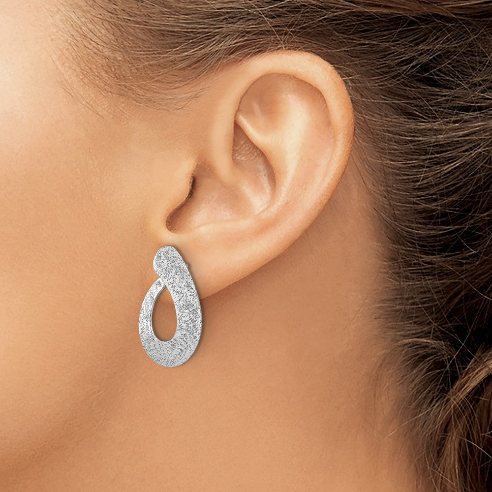 Sterlingsilber Ss Rhodiniert Radiant Essence Strukturiert Tropfen Ohrstecker