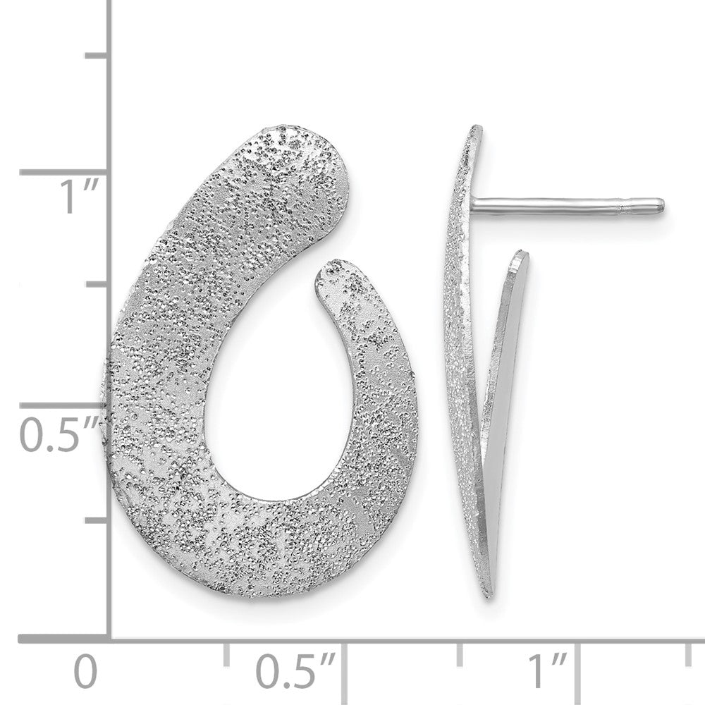 Sterlingsilber Ss Rhodiniert Radiant Essence Strukturiert Tropfen Ohrstecker