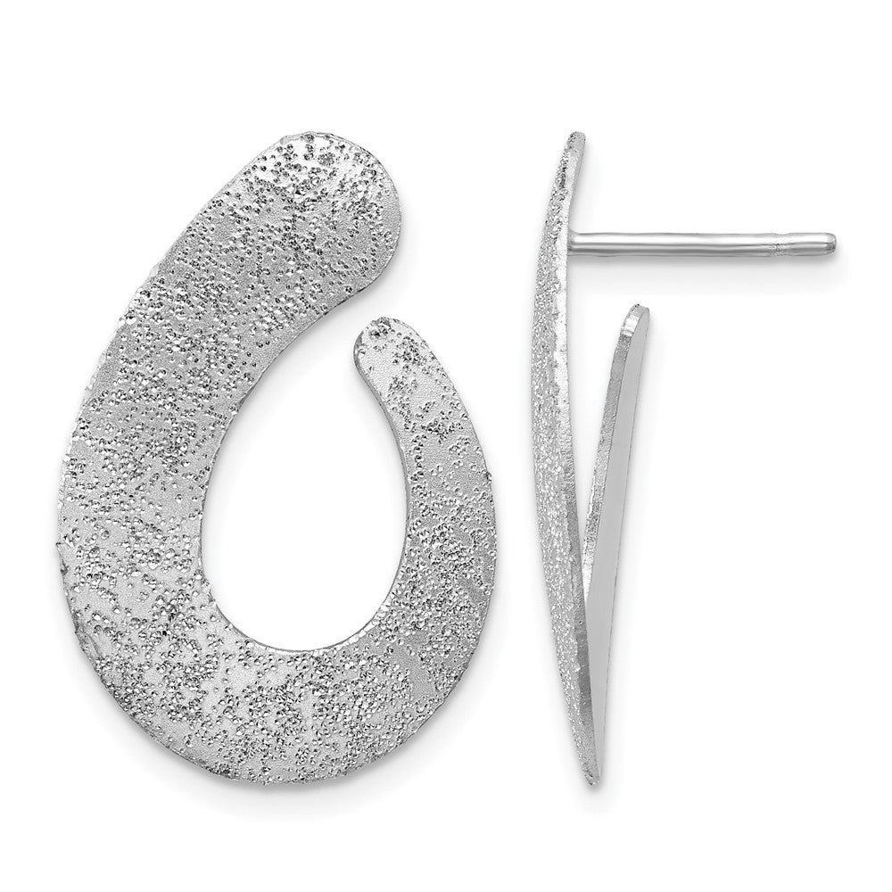 Sterlingsilber Ss Rhodiniert Radiant Essence Strukturiert Tropfen Ohrstecker