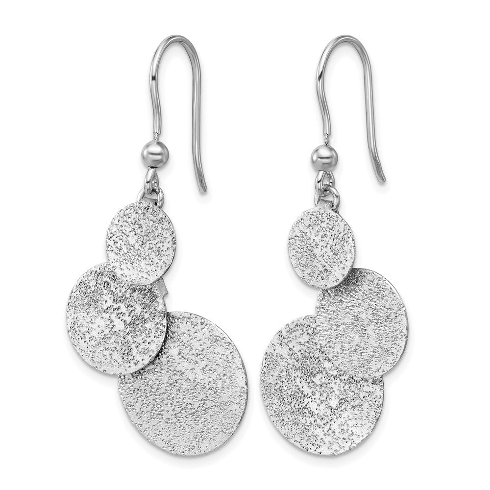 Sterlingsilber Ss Rhodiniert Radiant Essence Strukturiert Kreise Ohrhänger