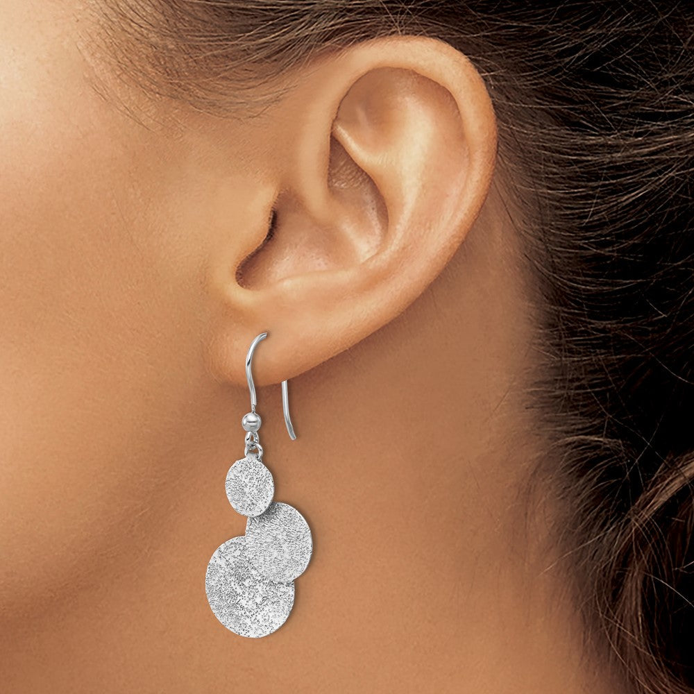 Sterlingsilber Ss Rhodiniert Radiant Essence Strukturiert Kreise Ohrhänger