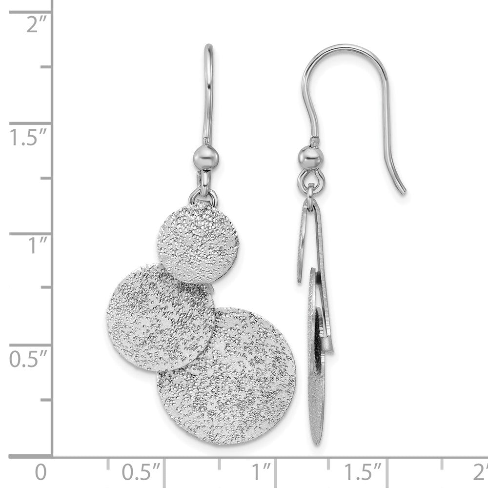 Sterlingsilber Ss Rhodiniert Radiant Essence Strukturiert Kreise Ohrhänger