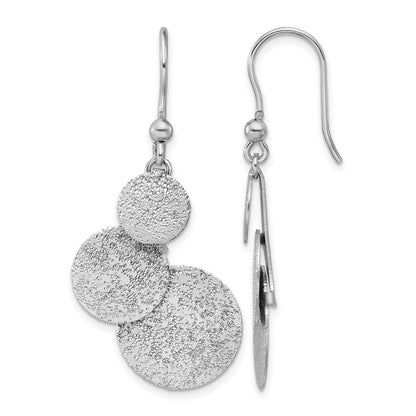 Sterlingsilber Ss Rhodiniert Radiant Essence Strukturiert Kreise Ohrhänger