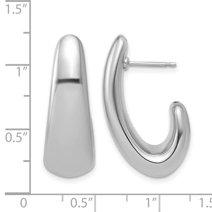 Sterlingsilber Rhodiniert Poliert Stecker J Creolen