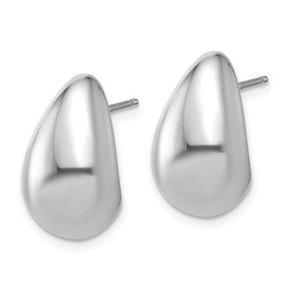 Sterlingsilber Rhodiniert Platin Poliert Puff Tropfen Ohrstecker