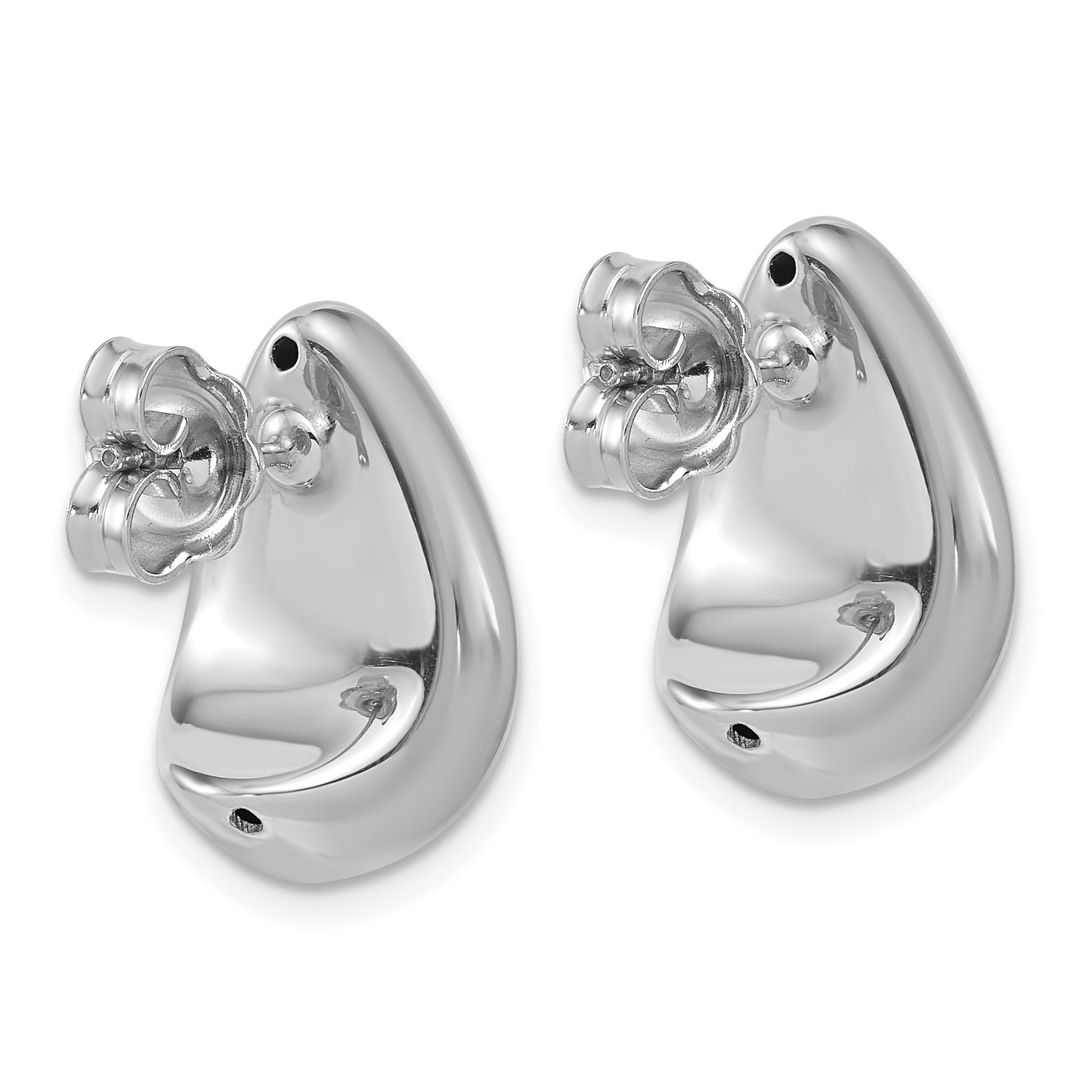 Sterlingsilber Rhodiniert Platin Poliert Puff Tropfen Ohrstecker