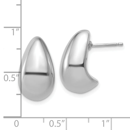 Sterlingsilber Rhodiniert Platin Poliert Puff Tropfen Ohrstecker