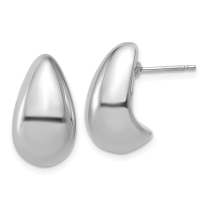 Sterlingsilber Rhodiniert Platin Poliert Puff Tropfen Ohrstecker