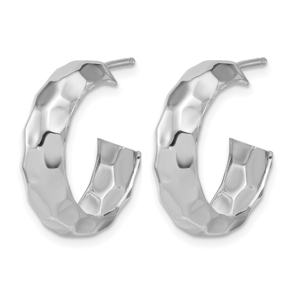 Sterlingsilber Rhodiniert Platin Poliert Strukturiert Stecker J Creolen