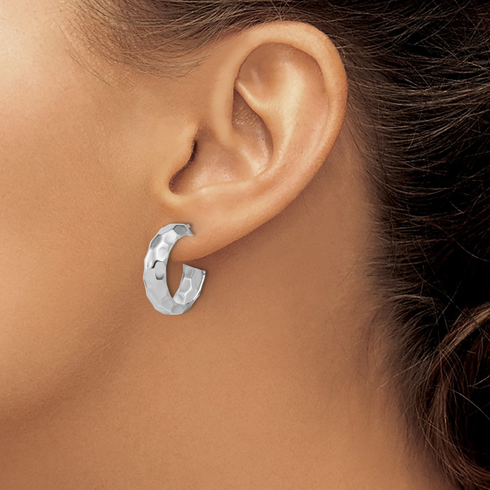Sterlingsilber Rhodiniert Platin Poliert Strukturiert Stecker J Creolen