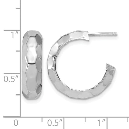 Sterlingsilber Rhodiniert Platin Poliert Strukturiert Stecker J Creolen