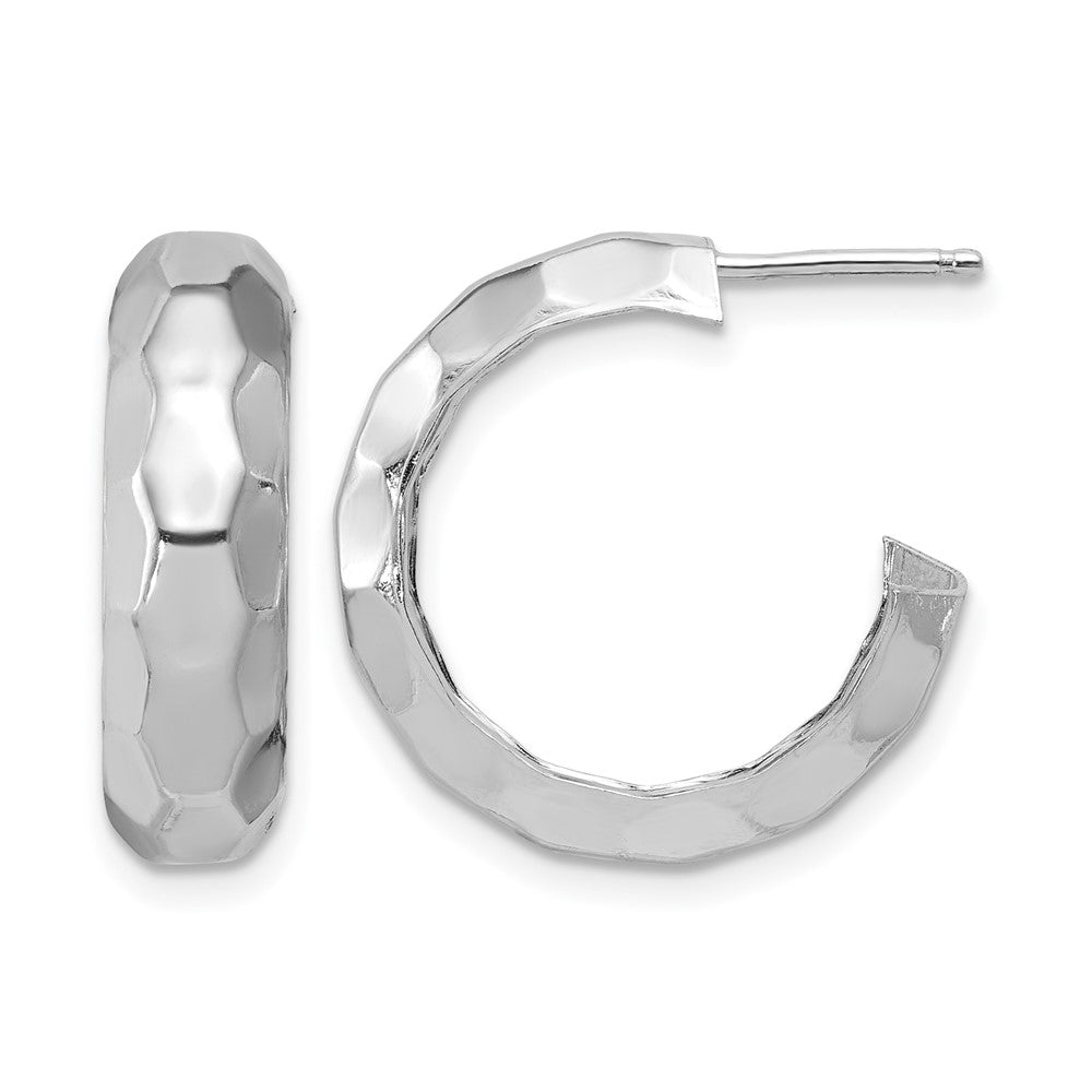 Sterlingsilber Rhodiniert Platin Poliert Strukturiert Stecker J Creolen