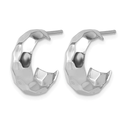 Sterlingsilber Rhodiniert Platin Poliert Strukturiert Stecker J Creolen