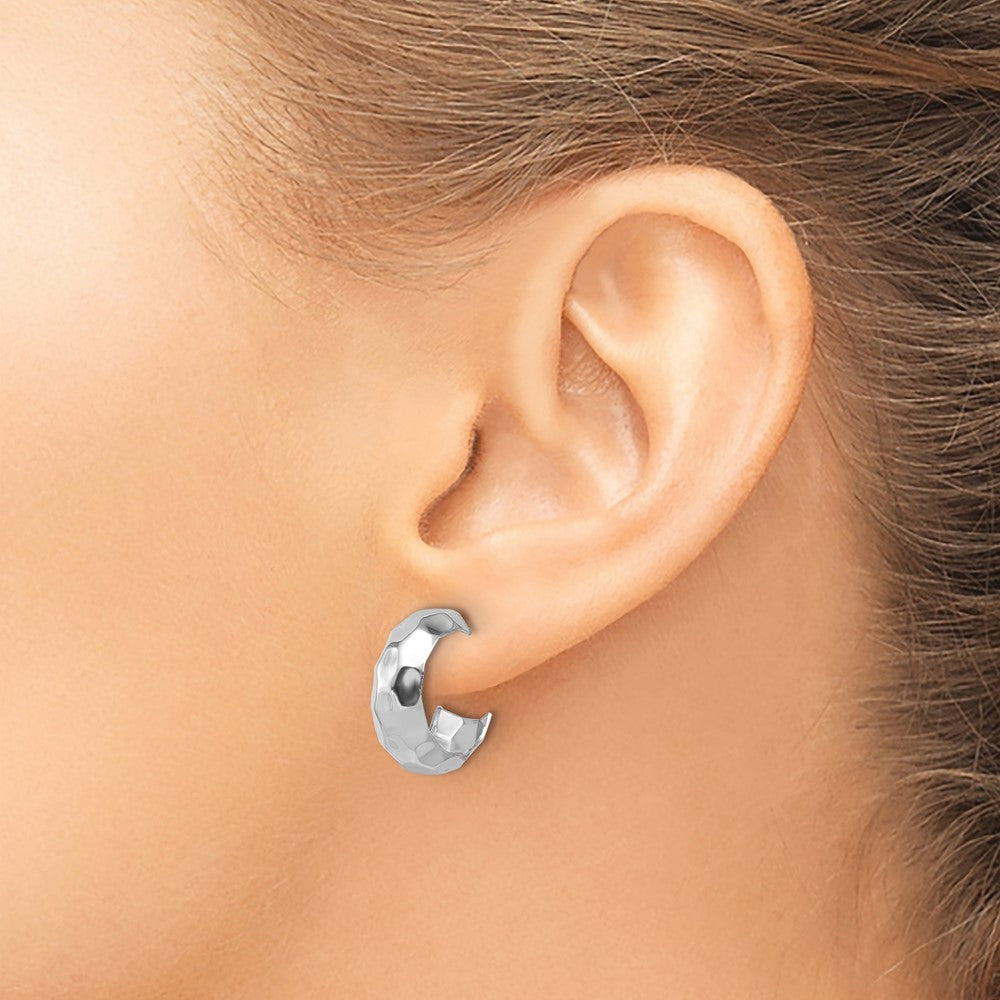 Sterlingsilber Rhodiniert Platin Poliert Strukturiert Stecker J Creolen