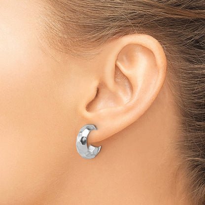 Sterlingsilber Rhodiniert Platin Poliert Strukturiert Stecker J Creolen