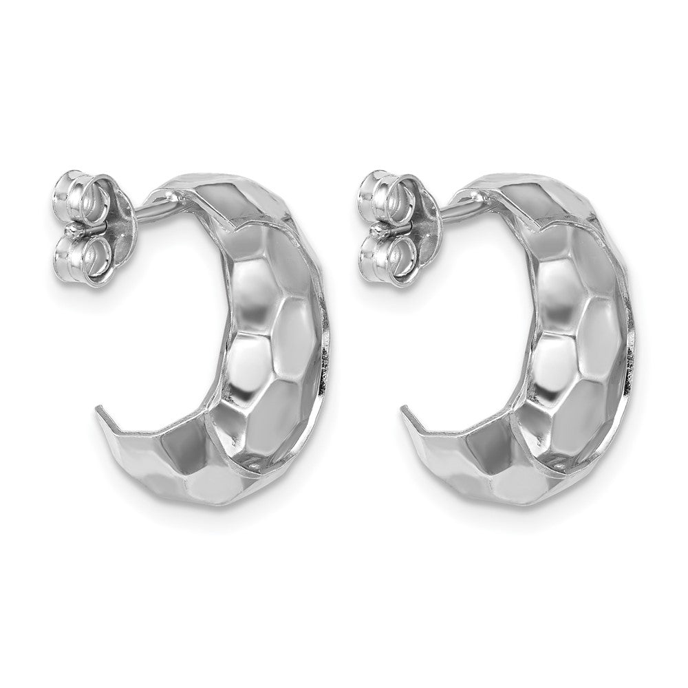 Sterlingsilber Rhodiniert Platin Poliert Strukturiert Stecker J Creolen