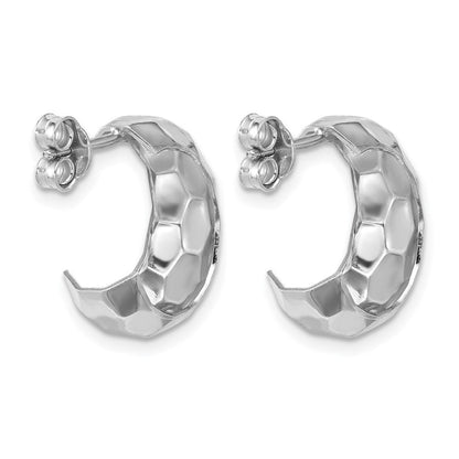 Sterlingsilber Rhodiniert Platin Poliert Strukturiert Stecker J Creolen