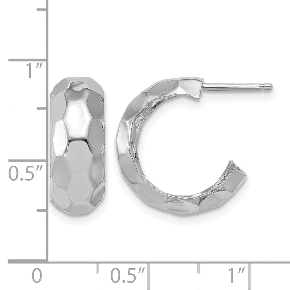 Sterlingsilber Rhodiniert Platin Poliert Strukturiert Stecker J Creolen