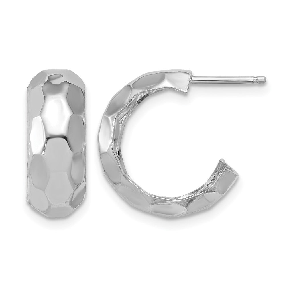 Sterlingsilber Rhodiniert Platin Poliert Strukturiert Stecker J Creolen