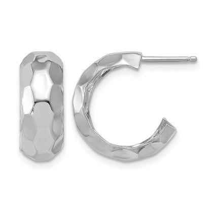 Sterlingsilber Rhodiniert Platin Poliert Strukturiert Stecker J Creolen