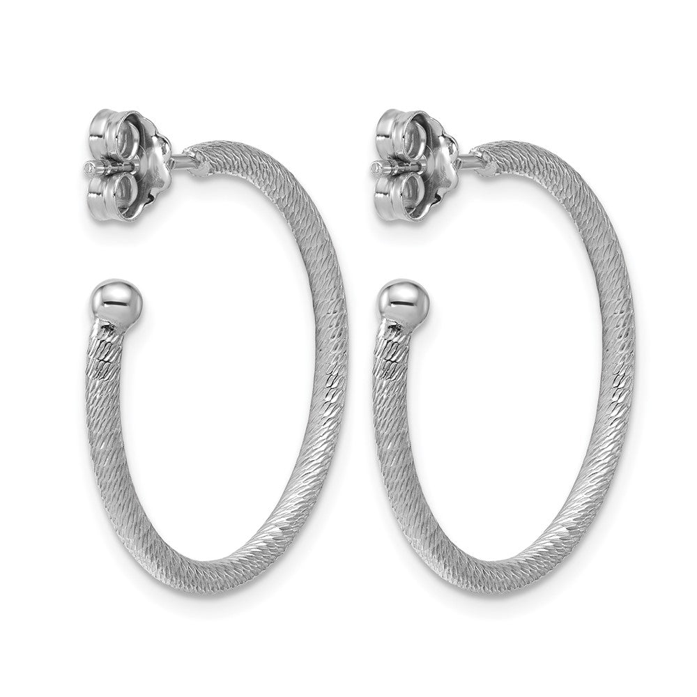 Sterlingsilber Ss Rhodiniert Diamantiert 25x2mm Stecker C Creolen
