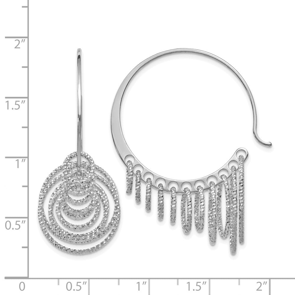 Sterlingsilber Poliert und Lasergraviert-cut Creolen