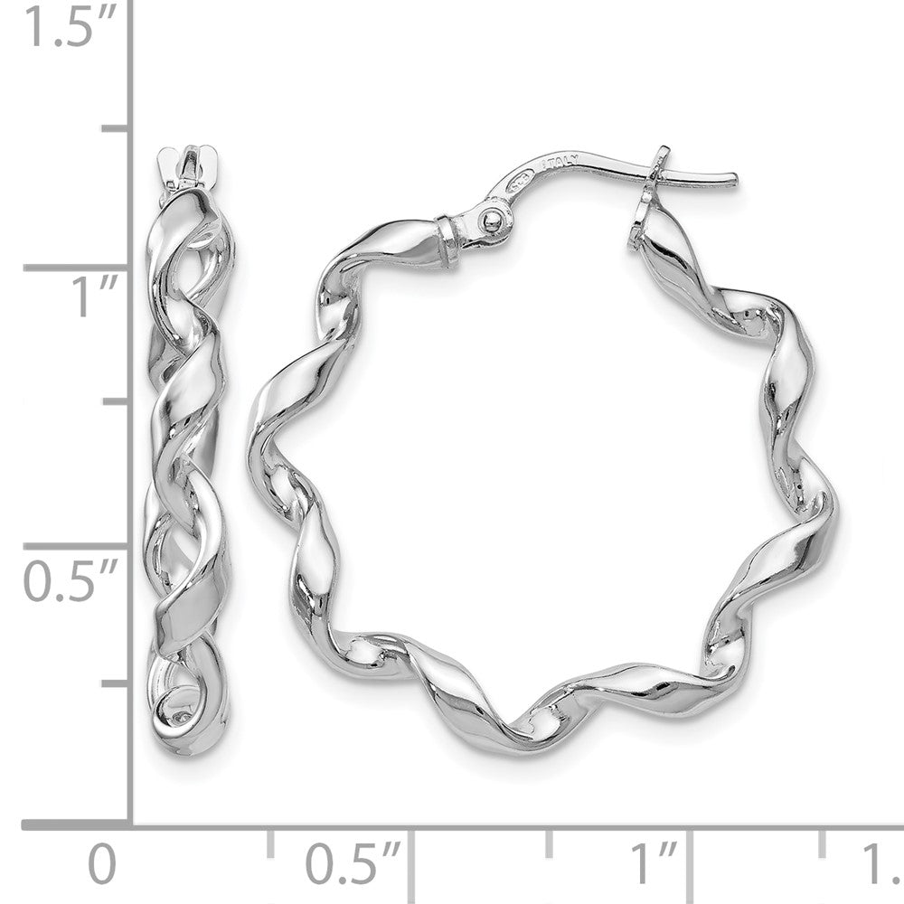 Sterlingsilber Poliert Gedreht Creolen