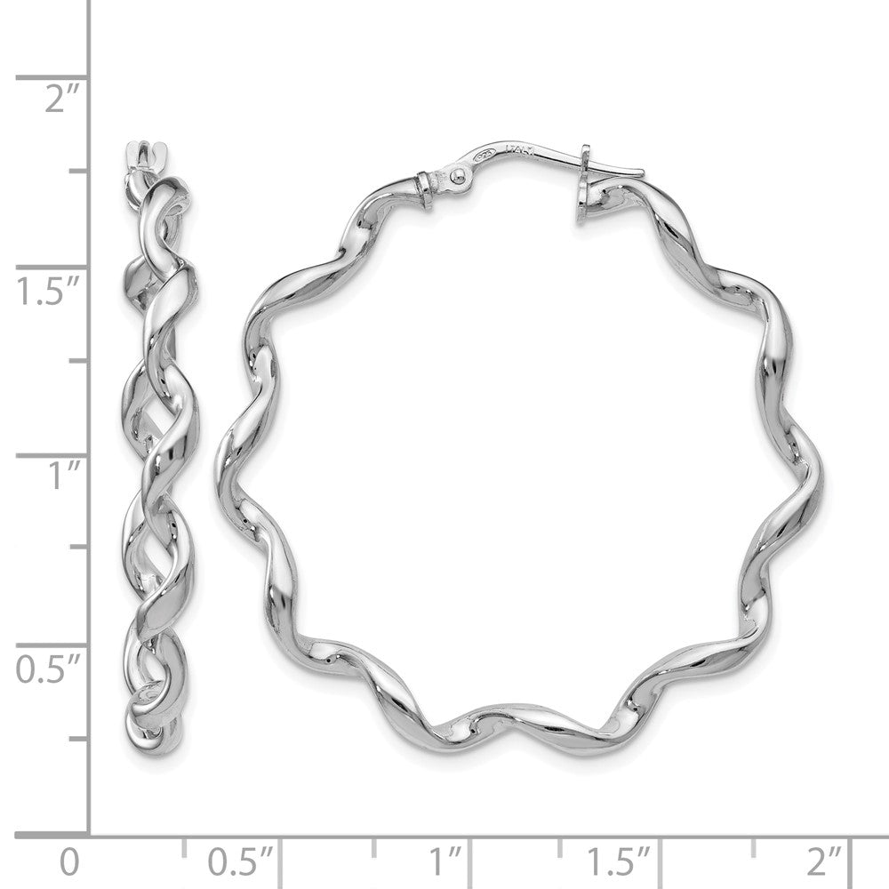 Sterlingsilber Poliert Gedreht Creolen