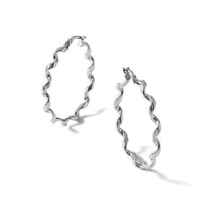 Sterlingsilber Poliert Gedreht Creolen
