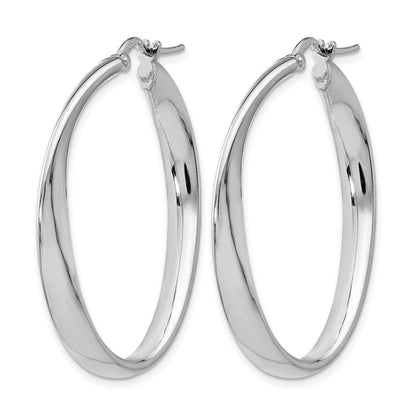 Sterlingsilber Poliert Gedreht Oval Creolen