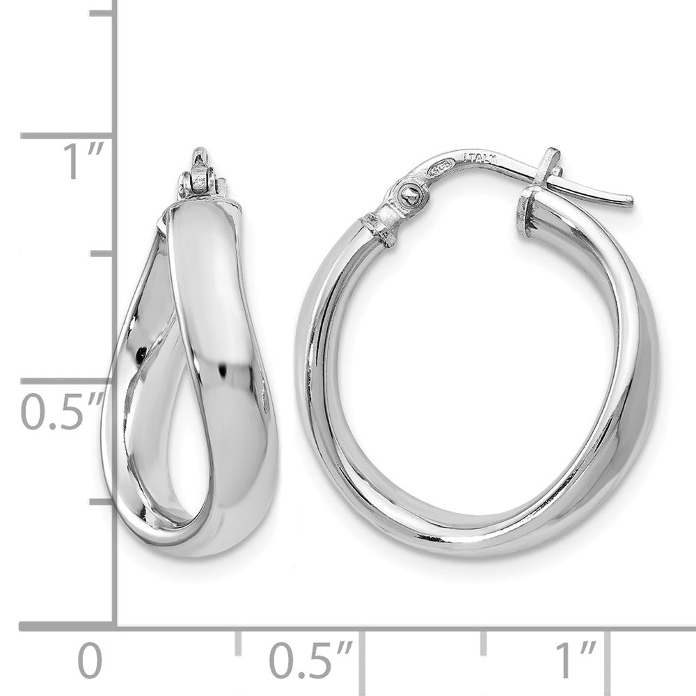 Sterlingsilber Poliert Gedreht Creolen