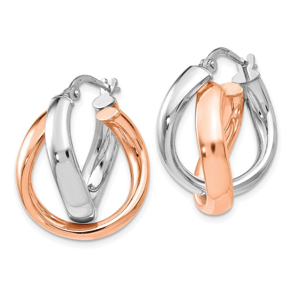 Ss/vergoldet Sterlingsilber Rose Vergoldet Doppelt Creolen