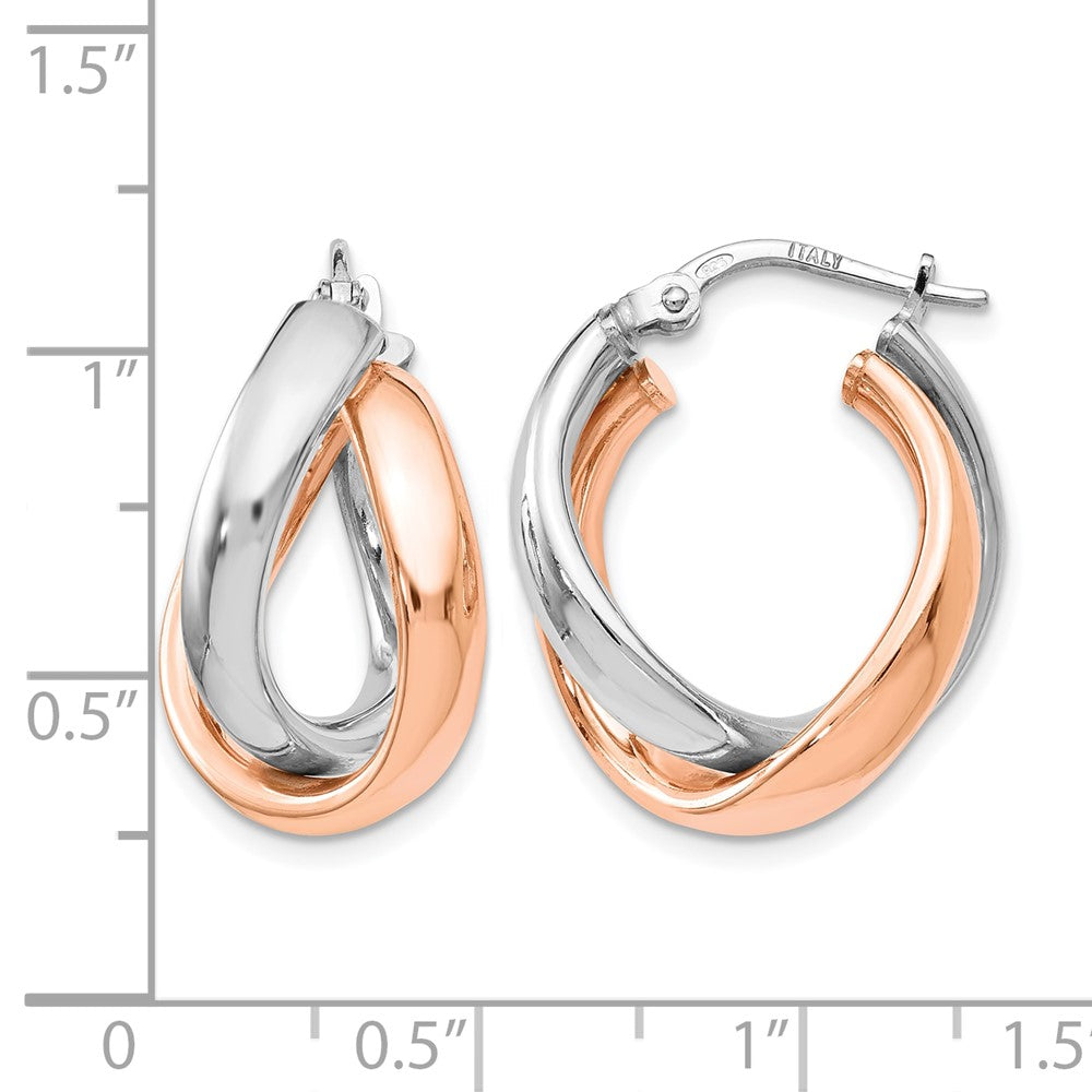 Ss/vergoldet Sterlingsilber Rose Vergoldet Doppelt Creolen