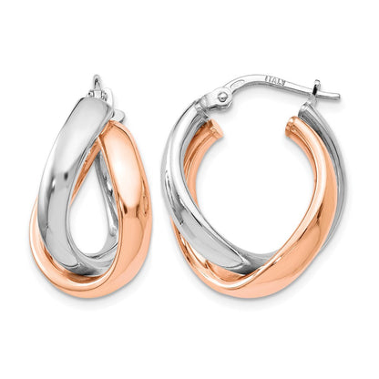 Ss/vergoldet Sterlingsilber Rose Vergoldet Doppelt Creolen