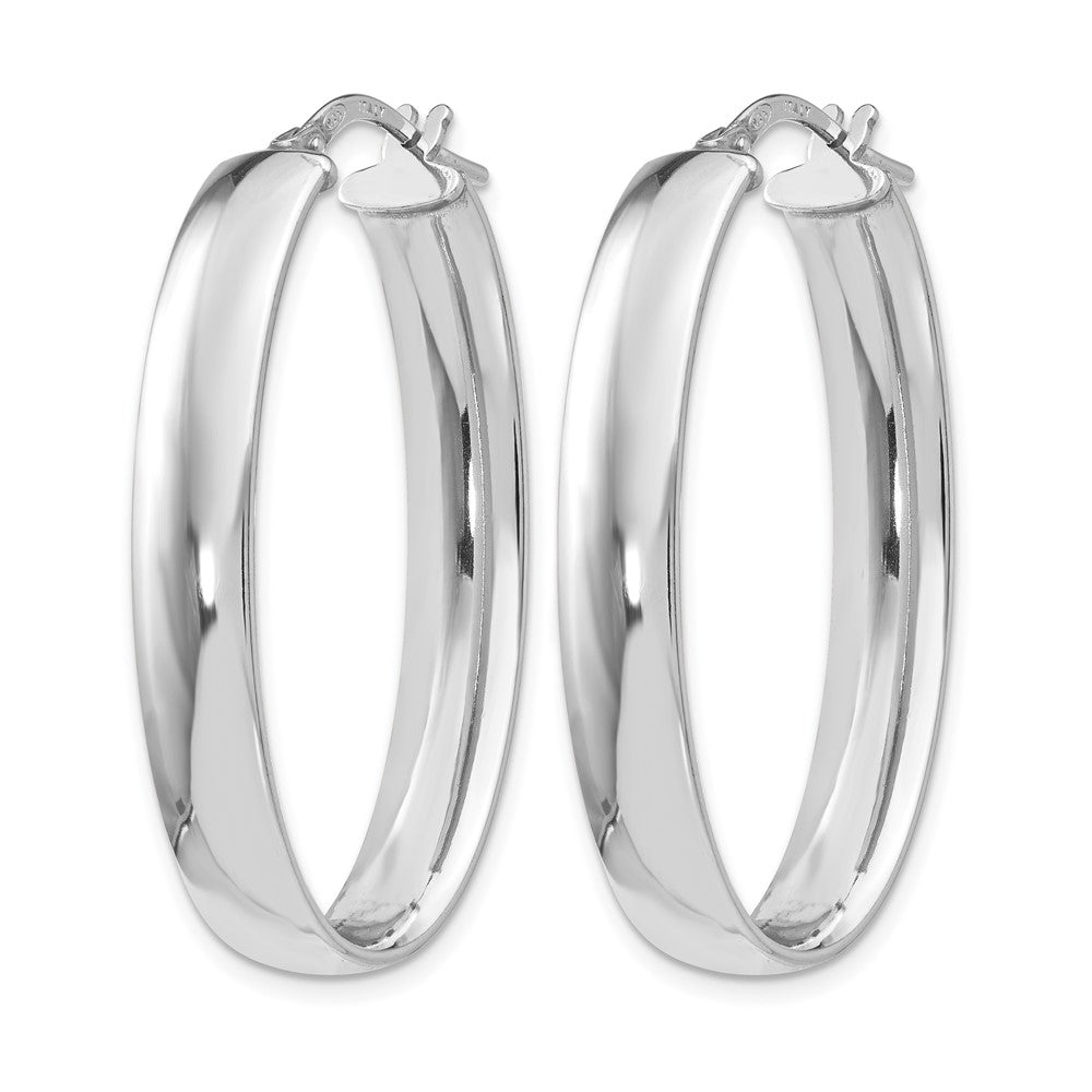 Sterlingsilber Poliert Oval Klappbar Creolen