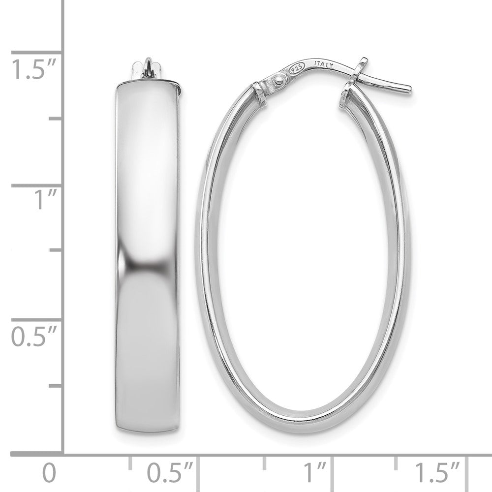 Sterlingsilber Poliert Oval Klappbar Creolen