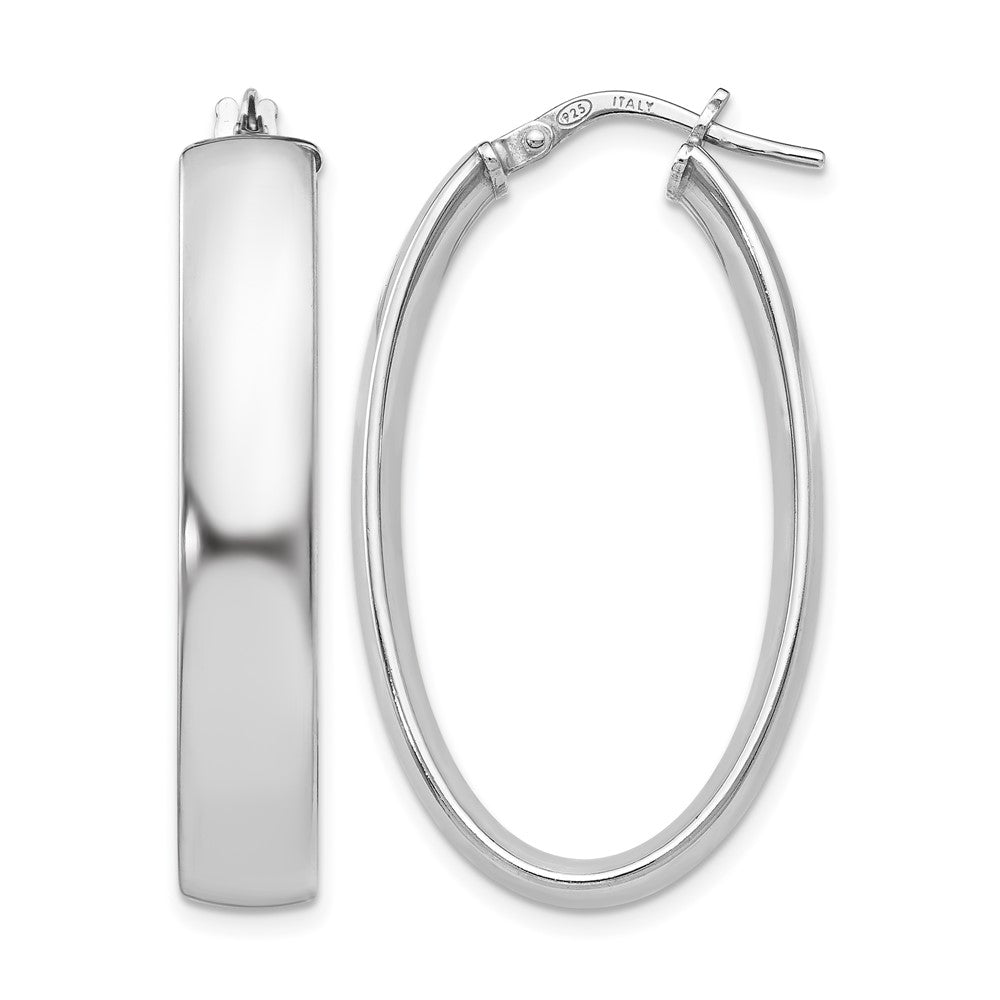 Sterlingsilber Poliert Oval Klappbar Creolen