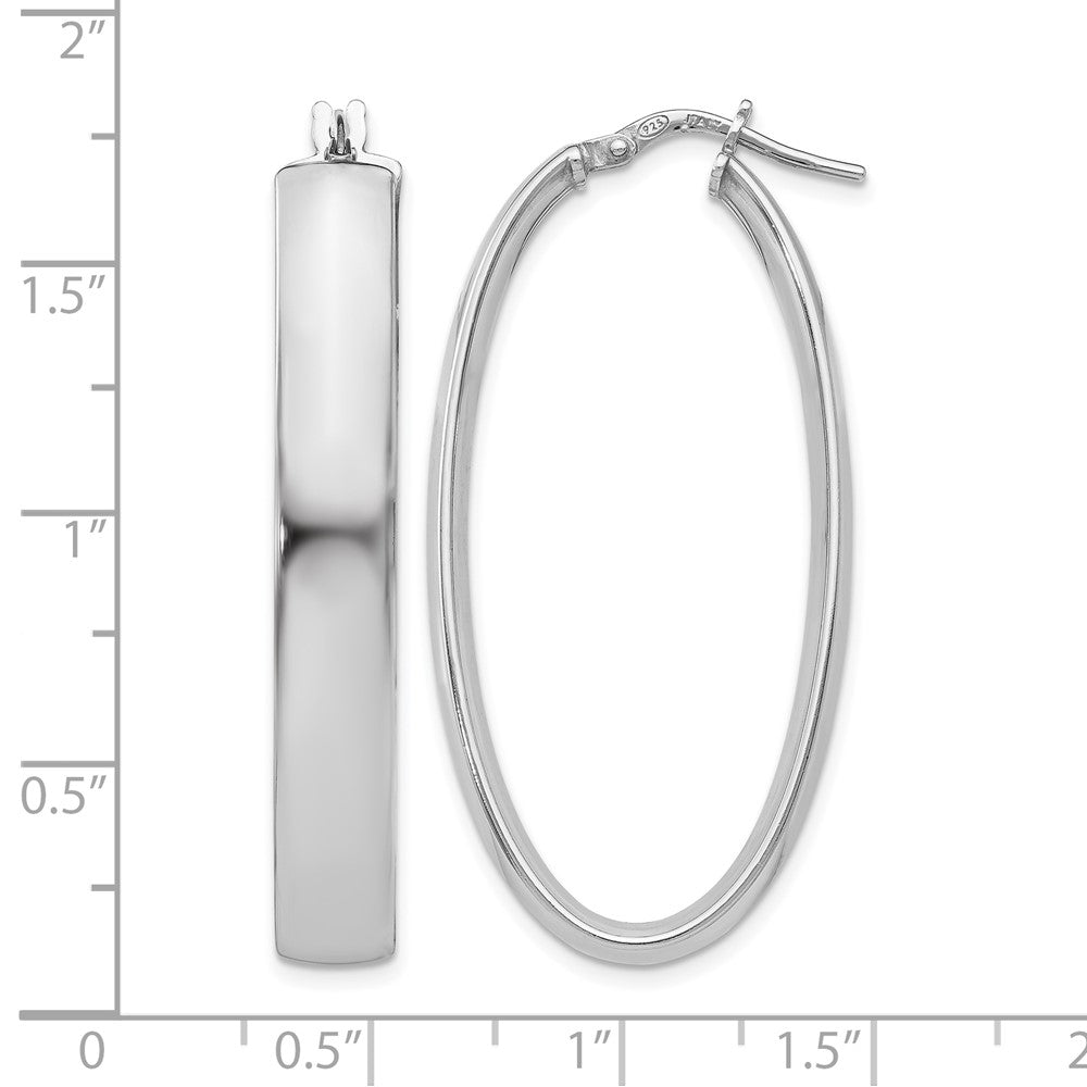 Sterlingsilber Poliert Oval Klappbar Creolen