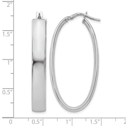 Sterlingsilber Poliert Oval Klappbar Creolen