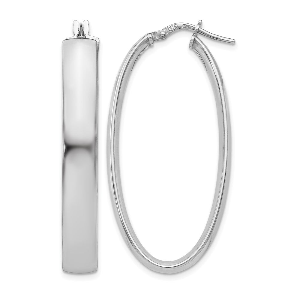 Sterlingsilber Poliert Oval Klappbar Creolen