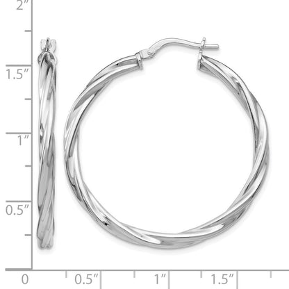Sterlingsilber Poliert Gedreht Klappbar Creolen
