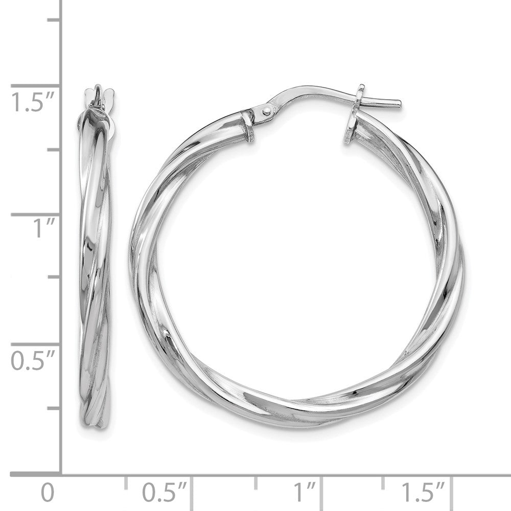 Sterlingsilber Poliert Gedreht Klappbar Creolen