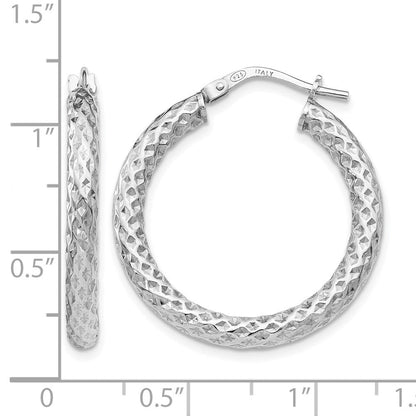Sterlingsilber Poliert & Strukturiert Klappbar Creolen