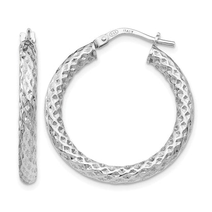 Sterlingsilber Poliert & Strukturiert Klappbar Creolen
