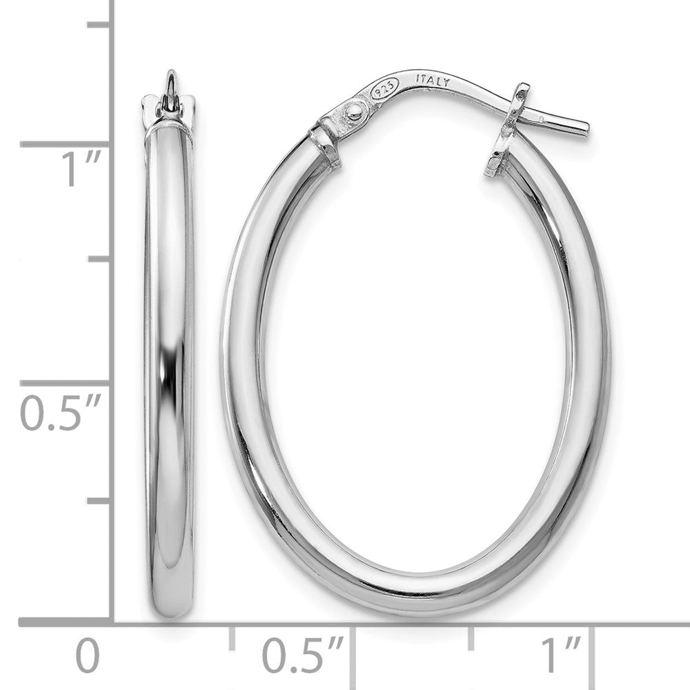 Sterlingsilber Poliert Oval Klappbar Creolen