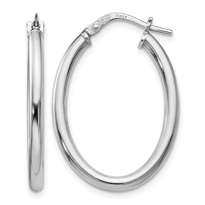 Sterlingsilber Poliert Oval Klappbar Creolen