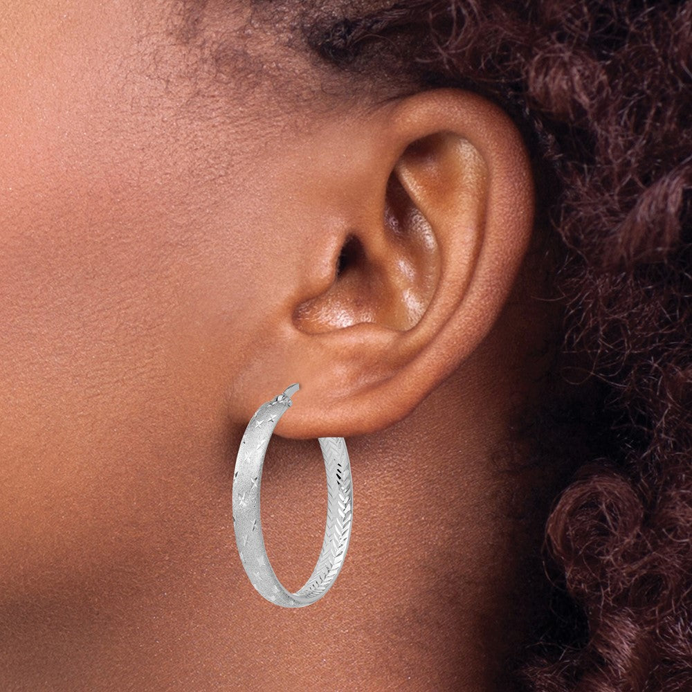 Sterlingsilber Rhodium In/out Diamantiert Ohrringe