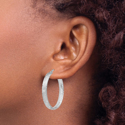 Sterlingsilber Rhodium In/out Diamantiert Ohrringe