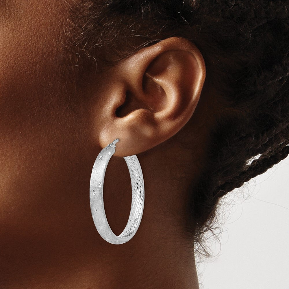 Sterlingsilber Rhodium In/out Diamantiert Ohrringe