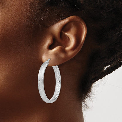 Sterlingsilber Rhodium In/out Diamantiert Ohrringe
